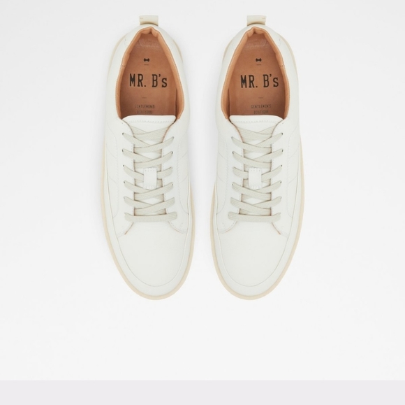 Mr. B's Collection Cream Leather Men's Sneaker Size 10 - Picture 7 of 13